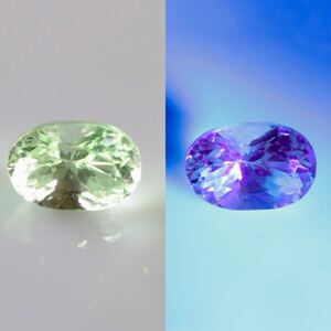 ★美しい★天然ミントガーネットルース0.685ct★オーバルカット★ UV蛍光あり★