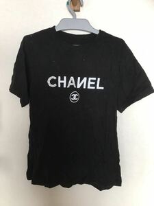 韓国　ロゴTシャツ 半袖　レディース　フリーサイズ　黒　パール