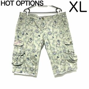 輸入古着 HOT OPTIONS 短パン カーゴパンツ ハーフパンツ 総柄 デザートカモ 迷彩 ミリタリー