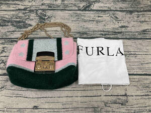 FURLA フルラ 272985 チェーンショルダー バッグ ピンク グレー グリーン イタリア製