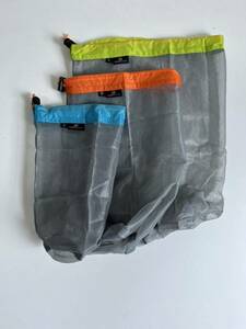 LUCKSTONE UL ウルトラライト スタッフサック メッシュ 3サイズセットUltralight 新品 Mesh Stuff Sack Drawstring Storage Bag Travel