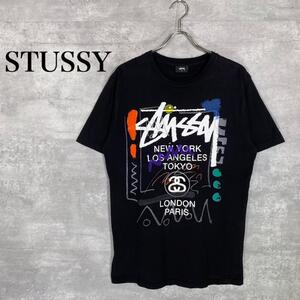 『STUSSY』ステューシー (M) アートグラフィックプリント半袖Tシャツ