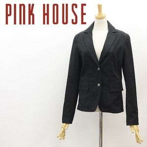 ◆PINK HOUSE ピンクハウス コットン 2釦 ジャケット ブラック M