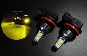 車検対応 黄金色 イエロー H8 H11 H16 LED フォグランプ スズキ DA64W エブリイワゴン エブリィエブリー 2個セット黄色