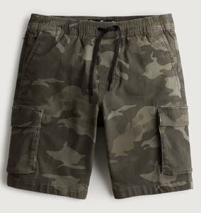 HOLLISTER♪ホリスター/ツイル カーゴ ジョガーショートパンツ/9インチ/ US XL /Camo/ドローストリング/