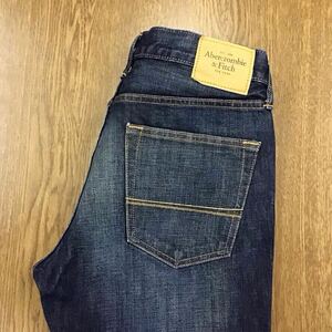 【FE202】Abercrombie&Fitch W32 L30 色落ち加工 ジーンズ ジーパン デニムパンツ メンズブランド古着 アバクロンビー&フィッチ 送料無料