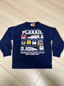 プラレール　 トレーナー スウェット　110サイズ　トミカ　新幹線　電車　PLARAIL オモチャ　紺色　ネイビー　子供服　キッズ