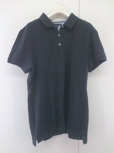 ◇ ◎ TOMMY HILFIGER トミーヒルフィガー 半袖 ポロシャツ サイズXXL ブラック レディース P