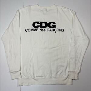 【XL】USED CDG COMME des GARONS Back Print Sweat White コムデギャルソン バック プリント クルー スウェット (SZ-T002) F1019