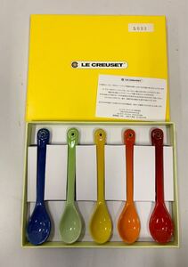 未使用 ル・クルーゼ LE CREUSET SPOON set or5 スプーンセット ストーンウェア 5本 [12-79] 104/106L