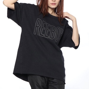 リーボック レディース ヨガ スウェットTシャツ Sサイズ ブラック 黒 Reebok 半袖 プルオーバー UVカット