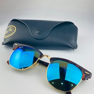 【77】1円～ Ray-Ban レイバン RB 3016 1145/17 51ロ21 3N クラブマスター べっ甲調 サングラス メガネ 眼鏡 メンズ レディース ケース付