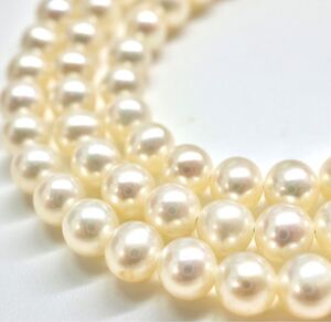 1円〜!!テリ抜群!!《K18 本真珠ネックレス》D約11.8g 約42.0cm 約pearl necklace jewelry パール DF0/DF0.M220