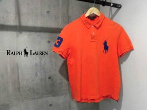 POLO RALPH LAUREN ポロ ラルフローレン CUSTOM FIT ビッグポニー刺繍 半袖 ポロシャツ L/半袖シャツ/カノコ/オレンジ/メンズ