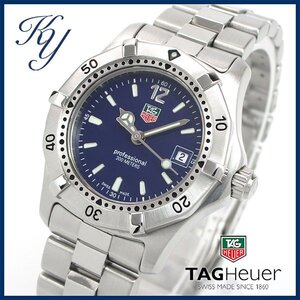 1円～ 3ヶ月保証付き 磨き済み 美品 本物 TAGHEUER タグホイヤー 2000 WK1313 ネイビー レディース 時計