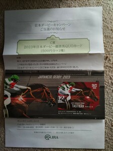 非売品【未開封】タスティエーラ　ダービー優勝馬クオカード