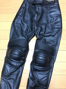 ゆったりM/LLサイズ■ルーキー Rookie Leathers 本革 バトル バイカーズ ライダース パンチング レザーパンツ 未使用展示品 定価36,667円■