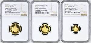 2019年 オルダニー ビクトリア200周年 ウナとライオン ソブリン プルーフ 金貨 3枚セット NGC PF69 ULTRA CAMEO