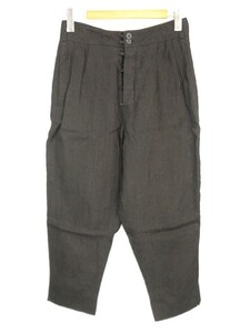 sosnovska ソスノブスカ SHORT LINEN PANTS ショート リネン パンツ XS ダークグレー タック テーパード ボトムス メンズ