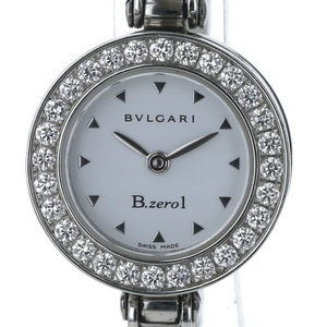 ブルガリ BVLGARI B.zero1 BZ 22 S クオーツ ホワイト 文字盤 2針式 レディース 腕時計 箱【xx】【中古】4000018801600280