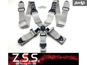 ☆Z.S.S. Racing Harness レーシングハーネス 5点式 3インチ シートベルト シルバー 銀 カムロック 汎用 スカイライン R35 R34 R33 ZSS