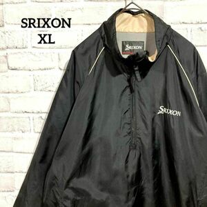 593 SRIXON スリクソン ハーフジップジャケット XL 黒 ゴルフウェア 防寒 メンズ ナイロンジャケット ウィンドブレーカー