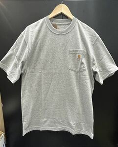 Carhartt カーハート K87 メンズTシャツ T-SHIRT 半袖 胸ポケット付き POCKET 霜降りGY グレー Mサイズ①