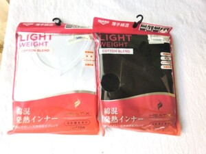 新品　 デュアリグ（DUARIG）ヒートクロス LIGHT WEIGHT　COTTON半袖　白、黒Vネック シャツ 　LLサイズ