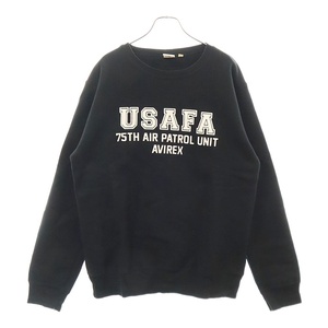 AVIREX アヴィレックス USAFA SWEATSHIRT ユーエスエアフォース 空軍士官学校 スウェットトレーナー ブラック 6103609