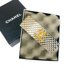 CHANEL シャネル スクエア CC ココマーク 髪飾り 髪留め ヘアアクセサリー バイカラー ヴィンテージ 98P バレッタ メタル レディース シルバー×ゴールド 872