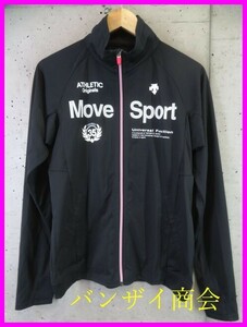 012m52◆良品◆DESCENTE デサント【MOVE SPORTS ムーブスポーツ】トラックジャージジャケット O/ウインドブレーカー/ポロシャツ/レディース