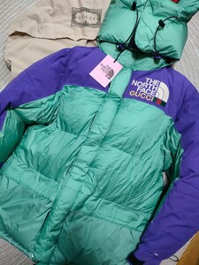 新品 未使用 GUCCI THE NORTH FACE コラボ ダウンジャケット L パープル グッチ ノースフェイス メンズ 国内正規 2022年発売コレクション 