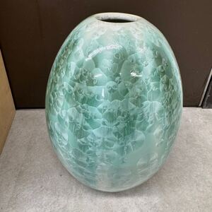 10ir 極美品 五雲窯　清水焼　花瓶　花入　花器　花生　水色　花　　フラワー 端麗 五雲作