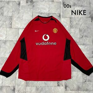 00s NIKE ナイキ Manchester united マンチェスターユナイテッド サッカー ゲームシャツ 長袖 ナンバー5 レッド サイズXL 玉SS2099