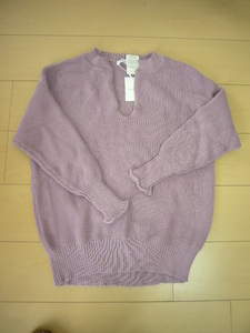 ★ナイスクラップ　NICE CLAUP　natural couture　ニット　秋冬　 長袖セーター　紫色　女性　新品未使用品