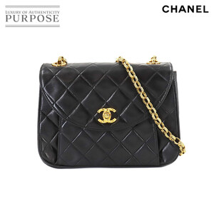 シャネル CHANEL マトラッセ ビジュー チェーン ショルダー バッグ レザー ブラック ゴールド 金具 ヴィンテージ Matelasse Bag 90244619