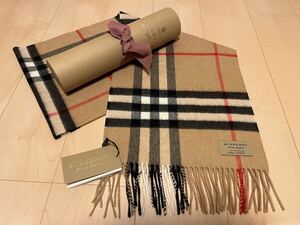 BURBERRY　バーバリー　マフラー　カシミア100％　タグ付き未使用品　キャメル　送料無料!!!