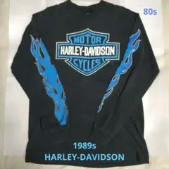 【限定出品】80s HARLEY-DAVIDSON ロンT ブルーフレイム