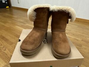 【1円出品】UGG★ブーツ★ ムートンブーツ★ シープスキン★レディース★24cm★ オーストラリア★ アグ★ ブラウン★防寒★