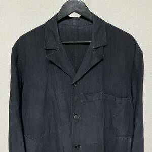 au molinel ブラックリネン マキニョン コート ヴィンテージ フレンチ black linen maquignon coat french vintage 40s