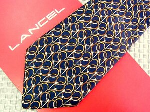 ♪33509C♪良品【金具 リング 柄】ランセル【LANCEL】ネクタイ