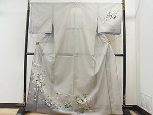 平和屋1■夏物　訪問着　絽　浜松枝花文　暈し染め　金彩　洗える着物　未使用　CAAE0659yc