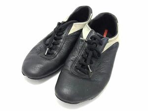 PRADA プラダ プラダスポーツ レザー スニーカー サイズ7 1/2(約27.5cm) 靴 シューズ メンズ ブラック系 DF8126