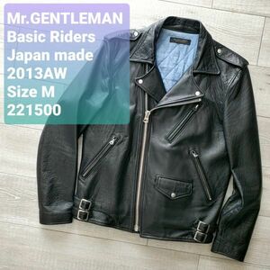 MR.GENTLEMANミスタージェントルマン 良品 13AW 初期 羊革 ベイシック ダブルライダースジャケット M 黒 本革レザー 定価132000 SOFTHYPHEN