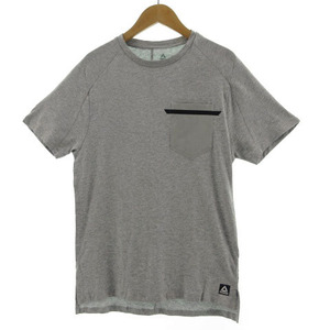 未使用品 リーボック Reebok Tシャツ 半袖 EC0726 胸ポケット コットン グレー S メンズ