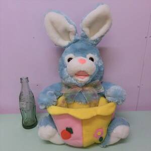 イースターバニー ビンテージ 45cm ぬいぐるみ人形 うさぎ バスケット ファンシー Vintage Easter Bunny Plush USA アメリカ雑貨昭和レトロ