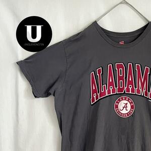 ＼Tシャツ／グレイ系　半袖　2XL　海外　古着 　ビッグロゴ　アラバマ ALABAMA トップス　メンズ