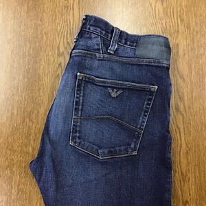 【GA073】ARMANI JEANS W33 L34 色落ち加工 ジーンズ ジーパン デニムパンツ ストレッチ生地 ブランド古着 アルマーニジーンズ 送料無料