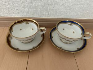 新品同様【希少】２セット　Noritake　アクレイム カップ　ソーサー　茶　青　ブルー　ノリタケ 廃盤　陶器　ACCLAIM コーヒー　紅茶