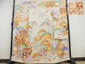 平和屋1■最高級　創業460年・千總　振袖　貝桶吉祥文　金通し地　高島屋扱い　逸品4s632